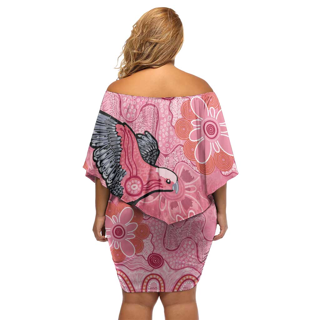 NAIDOC Week Aussie Indigenous Family Matching Off Shoulder Short Dress and Hawaiian Shirt Aboriginal Galah Bird Contemporary Art