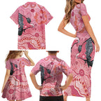 NAIDOC Week Aussie Indigenous Family Matching Short Sleeve Bodycon Dress and Hawaiian Shirt Aboriginal Galah Bird Contemporary Art
