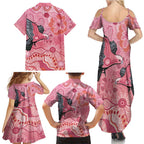 NAIDOC Week Aussie Indigenous Family Matching Summer Maxi Dress and Hawaiian Shirt Aboriginal Galah Bird Contemporary Art