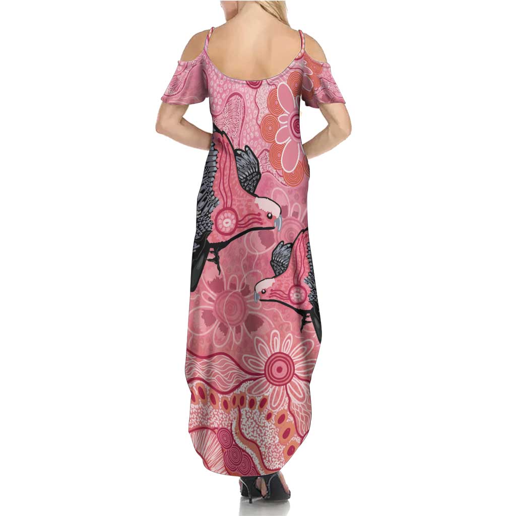 NAIDOC Week Aussie Indigenous Family Matching Summer Maxi Dress and Hawaiian Shirt Aboriginal Galah Bird Contemporary Art