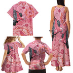 NAIDOC Week Aussie Indigenous Family Matching Tank Maxi Dress and Hawaiian Shirt Aboriginal Galah Bird Contemporary Art