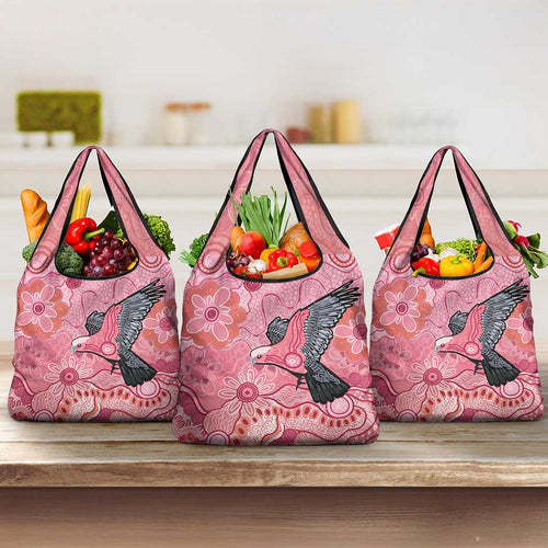 NAIDOC Week Aussie Indigenous Grocery Bag Aboriginal Galah Bird Contemporary Art