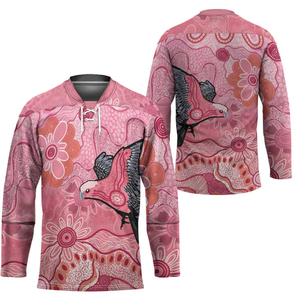 NAIDOC Week Aussie Indigenous Hockey Jersey Aboriginal Galah Bird Contemporary Art