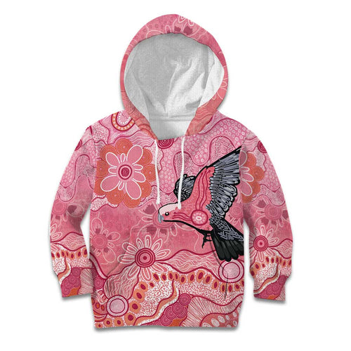NAIDOC Week Aussie Indigenous Kid Hoodie Aboriginal Galah Bird Contemporary Art