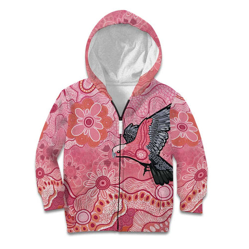 NAIDOC Week Aussie Indigenous Kid Hoodie Aboriginal Galah Bird Contemporary Art