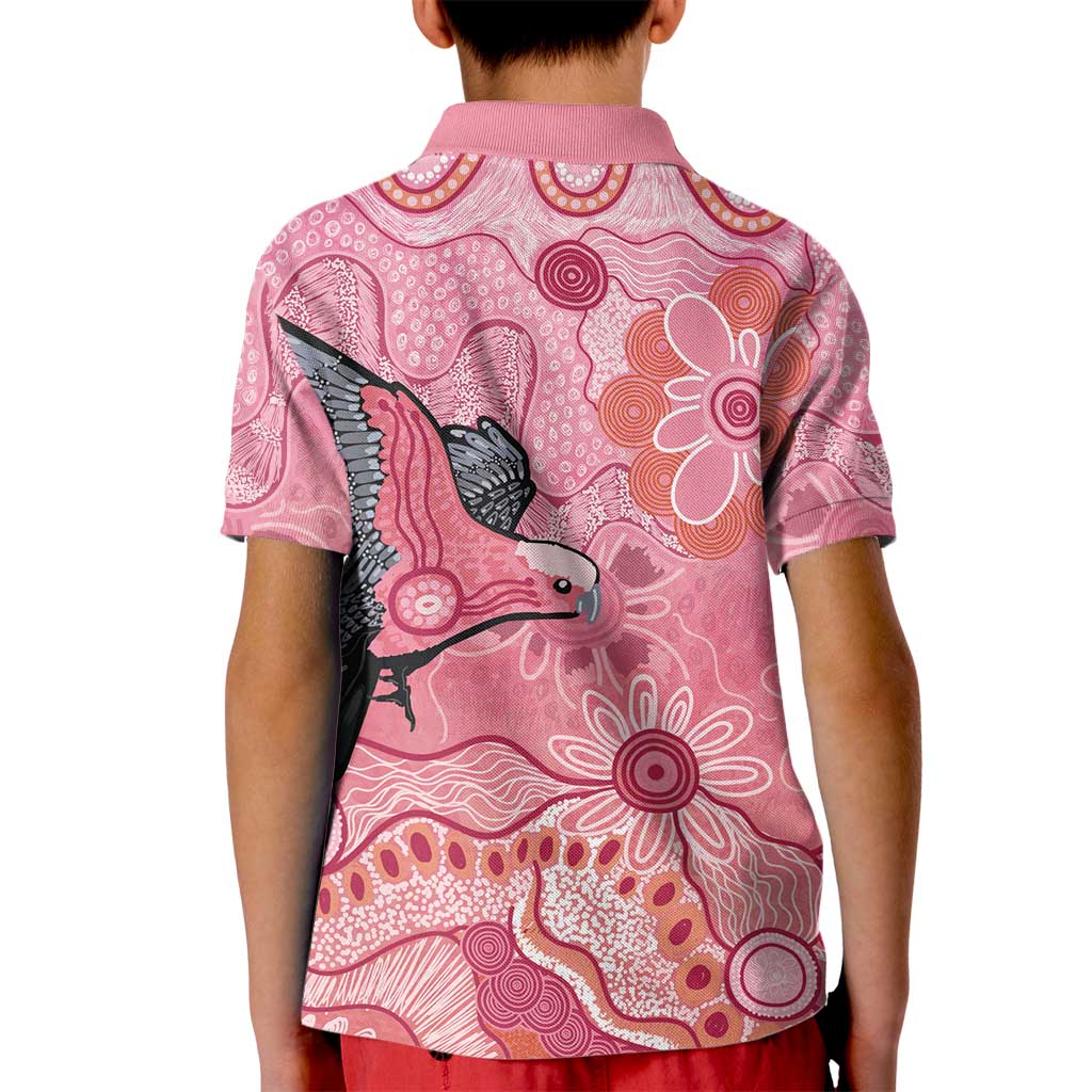 NAIDOC Week Aussie Indigenous Kid Polo Shirt Aboriginal Galah Bird Contemporary Art