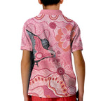 NAIDOC Week Aussie Indigenous Kid Polo Shirt Aboriginal Galah Bird Contemporary Art