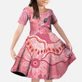 NAIDOC Week Aussie Indigenous Kid Short Sleeve Dress Aboriginal Galah Bird Contemporary Art