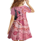 NAIDOC Week Aussie Indigenous Kid Short Sleeve Dress Aboriginal Galah Bird Contemporary Art