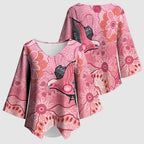 NAIDOC Week Aussie Indigenous Kimono Sleeve Blouse Aboriginal Galah Bird Contemporary Art
