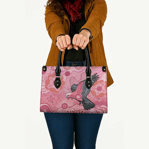 NAIDOC Week Aussie Indigenous Leather Bag Aboriginal Galah Bird Contemporary Art