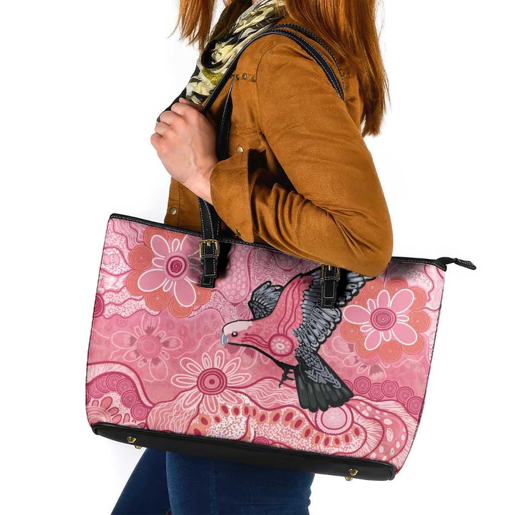NAIDOC Week Aussie Indigenous Leather Tote Bag Aboriginal Galah Bird Contemporary Art