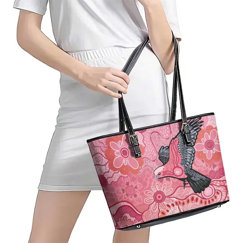 NAIDOC Week Aussie Indigenous Leather Tote Bag Aboriginal Galah Bird Contemporary Art