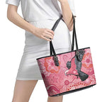NAIDOC Week Aussie Indigenous Leather Tote Bag Aboriginal Galah Bird Contemporary Art