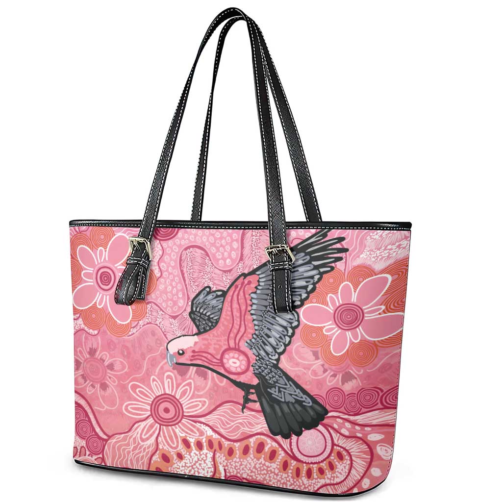 NAIDOC Week Aussie Indigenous Leather Tote Bag Aboriginal Galah Bird Contemporary Art