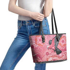 NAIDOC Week Aussie Indigenous Leather Tote Bag Aboriginal Galah Bird Contemporary Art
