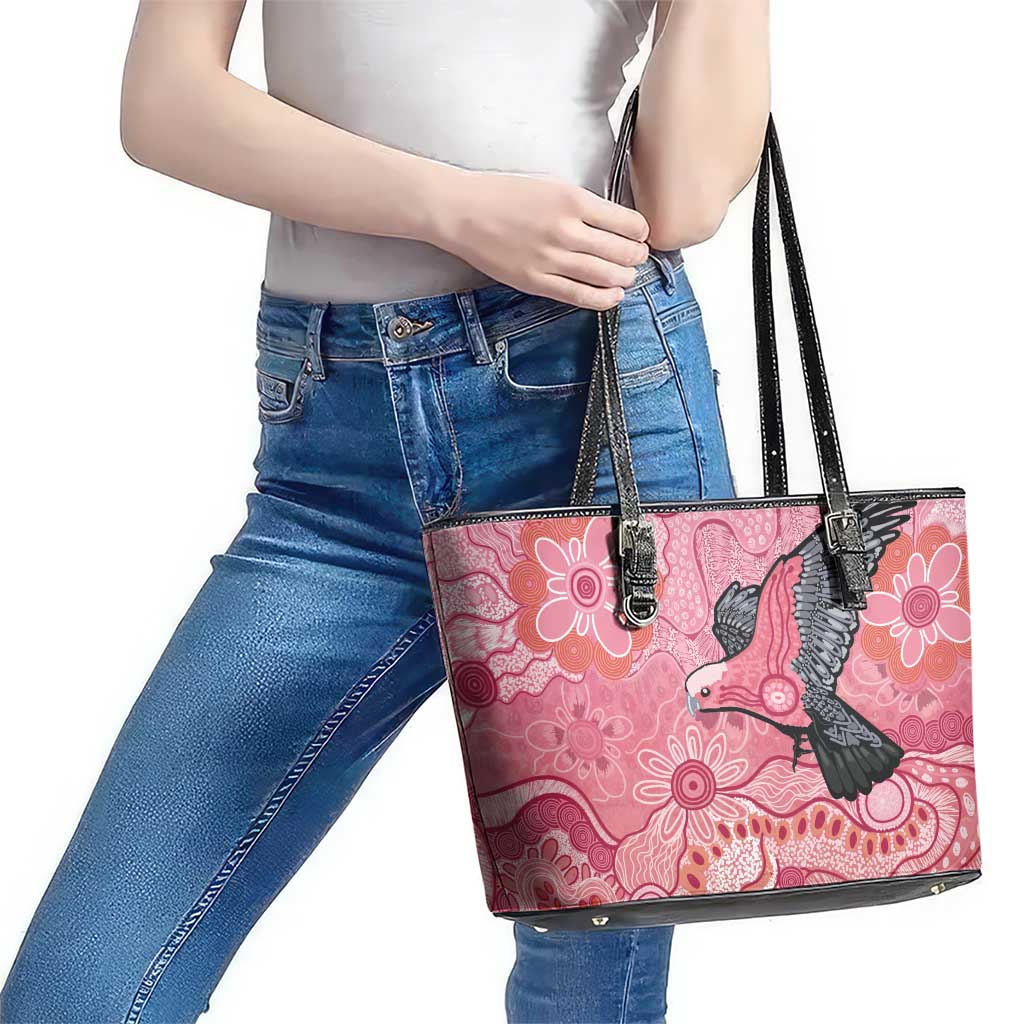 NAIDOC Week Aussie Indigenous Leather Tote Bag Aboriginal Galah Bird Contemporary Art