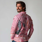NAIDOC Week Aussie Indigenous Long Sleeve Polo Shirt Aboriginal Galah Bird Contemporary Art