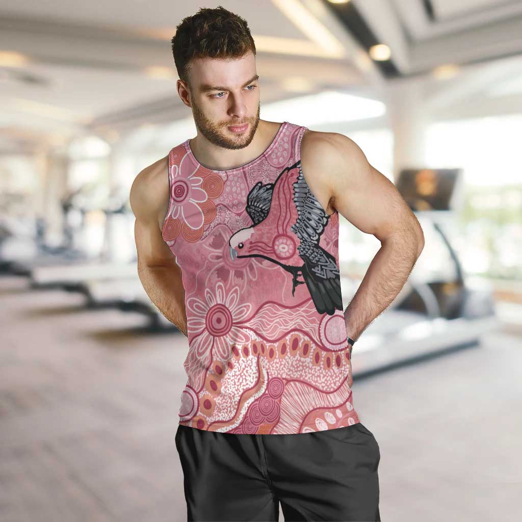 NAIDOC Week Aussie Indigenous Men Tank Top Aboriginal Galah Bird Contemporary Art