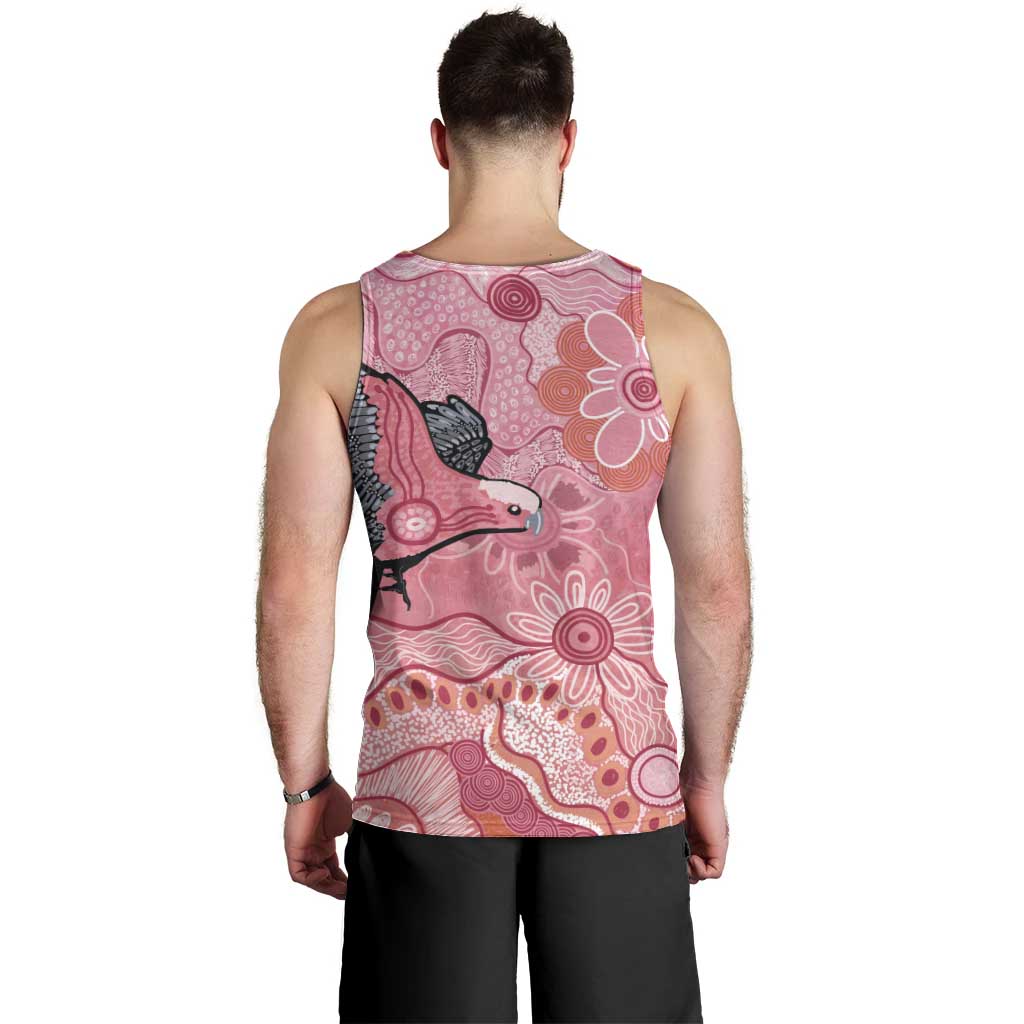 NAIDOC Week Aussie Indigenous Men Tank Top Aboriginal Galah Bird Contemporary Art