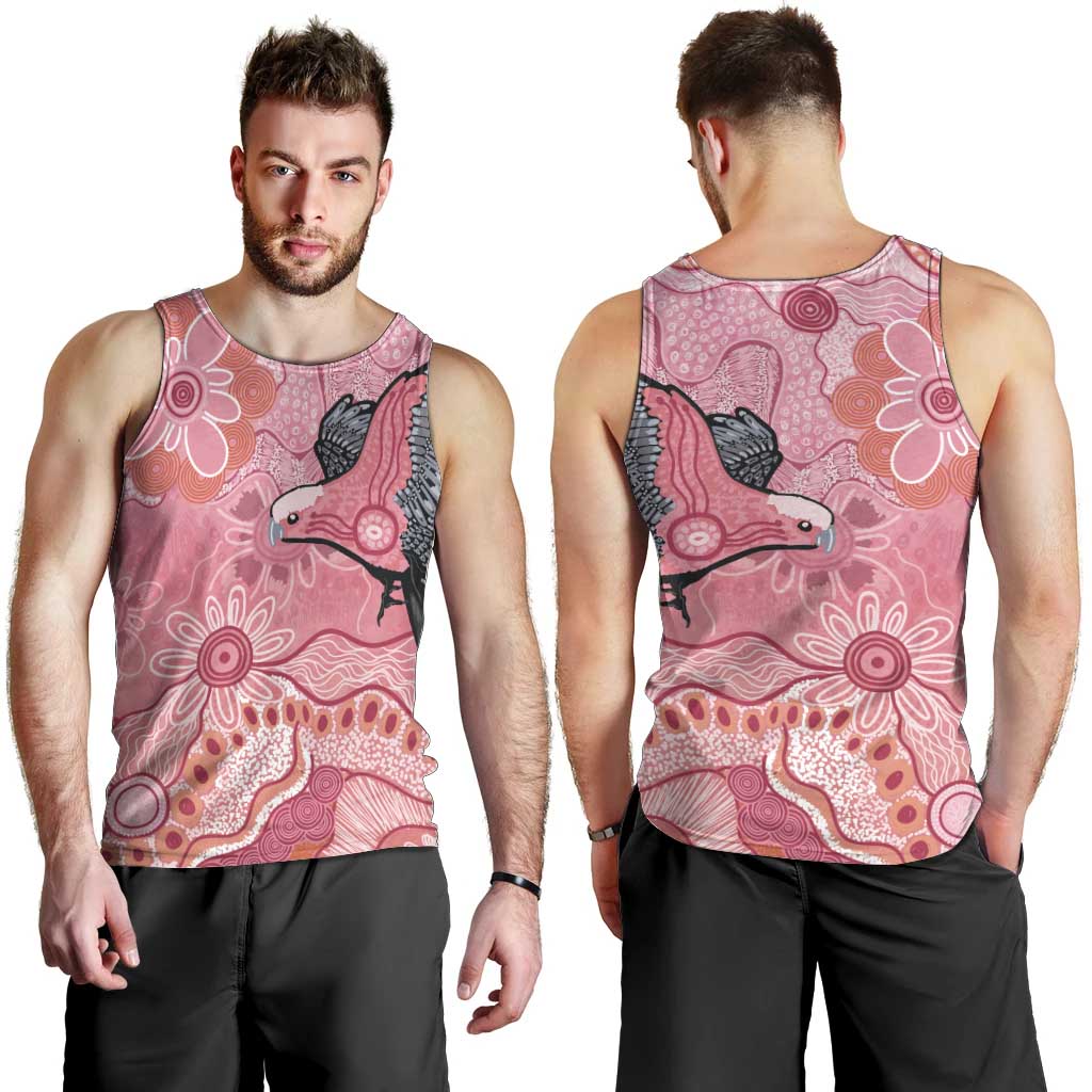 NAIDOC Week Aussie Indigenous Men Tank Top Aboriginal Galah Bird Contemporary Art