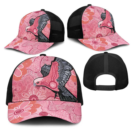 NAIDOC Week Aussie Indigenous Mesh Trucker Cap Aboriginal Galah Bird Contemporary Art