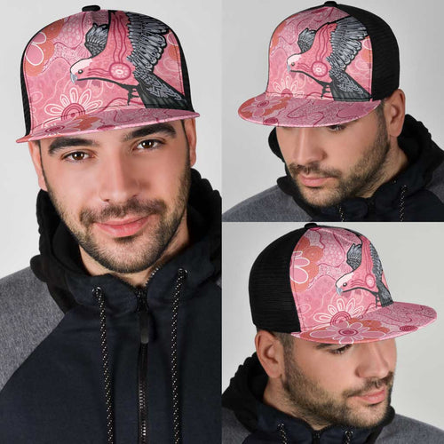 NAIDOC Week Aussie Indigenous Mesh Trucker Cap Aboriginal Galah Bird Contemporary Art