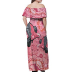 NAIDOC Week Aussie Indigenous Off Shoulder Maxi Dress Aboriginal Galah Bird Contemporary Art