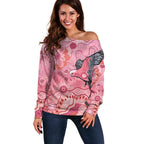 NAIDOC Week Aussie Indigenous Off Shoulder Sweater Aboriginal Galah Bird Contemporary Art