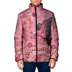 NAIDOC Week Aussie Indigenous Padded Jacket Aboriginal Galah Bird Contemporary Art