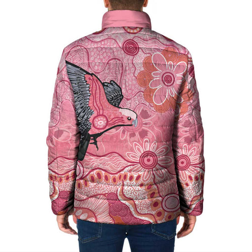 NAIDOC Week Aussie Indigenous Padded Jacket Aboriginal Galah Bird Contemporary Art