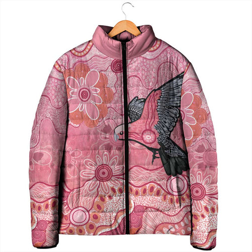 NAIDOC Week Aussie Indigenous Padded Jacket Aboriginal Galah Bird Contemporary Art