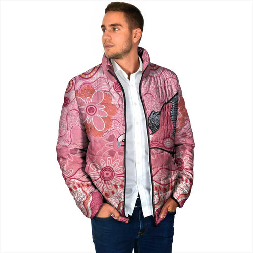 NAIDOC Week Aussie Indigenous Padded Jacket Aboriginal Galah Bird Contemporary Art