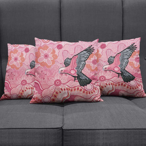 NAIDOC Week Aussie Indigenous Pillow Cover Aboriginal Galah Bird Contemporary Art