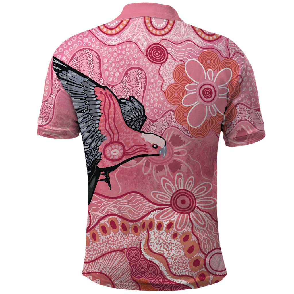 NAIDOC Week Aussie Indigenous Polo Shirt Aboriginal Galah Bird Contemporary Art