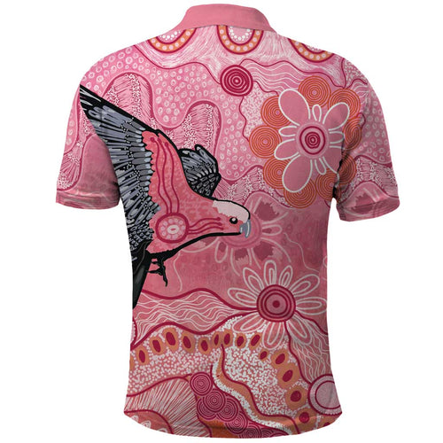 NAIDOC Week Aussie Indigenous Polo Shirt Aboriginal Galah Bird Contemporary Art