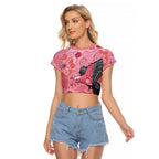 NAIDOC Week Aussie Indigenous Raglan Cropped T Shirt Aboriginal Galah Bird Contemporary Art