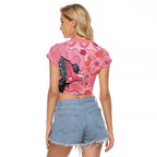 NAIDOC Week Aussie Indigenous Raglan Cropped T Shirt Aboriginal Galah Bird Contemporary Art