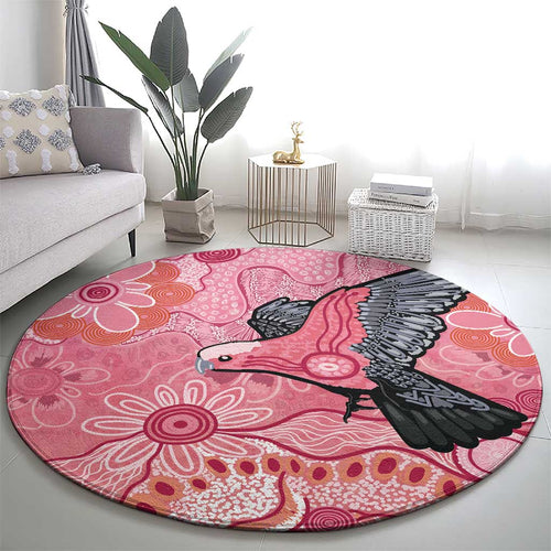 NAIDOC Week Aussie Indigenous Round Carpet Aboriginal Galah Bird Contemporary Art
