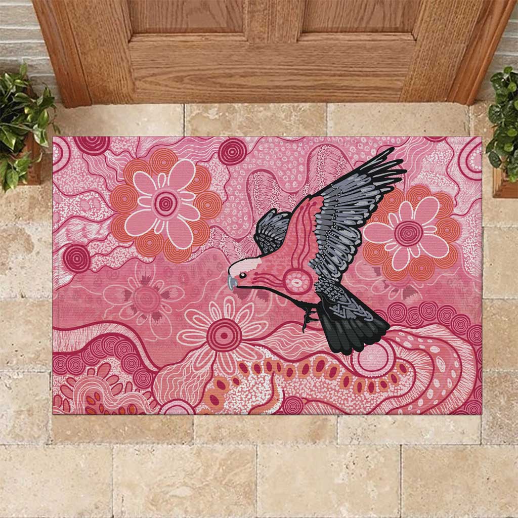 NAIDOC Week Aussie Indigenous Rubber Doormat Aboriginal Galah Bird Contemporary Art