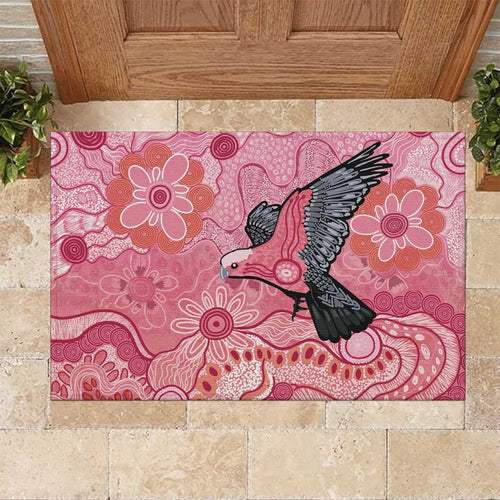 NAIDOC Week Aussie Indigenous Rubber Doormat Aboriginal Galah Bird Contemporary Art