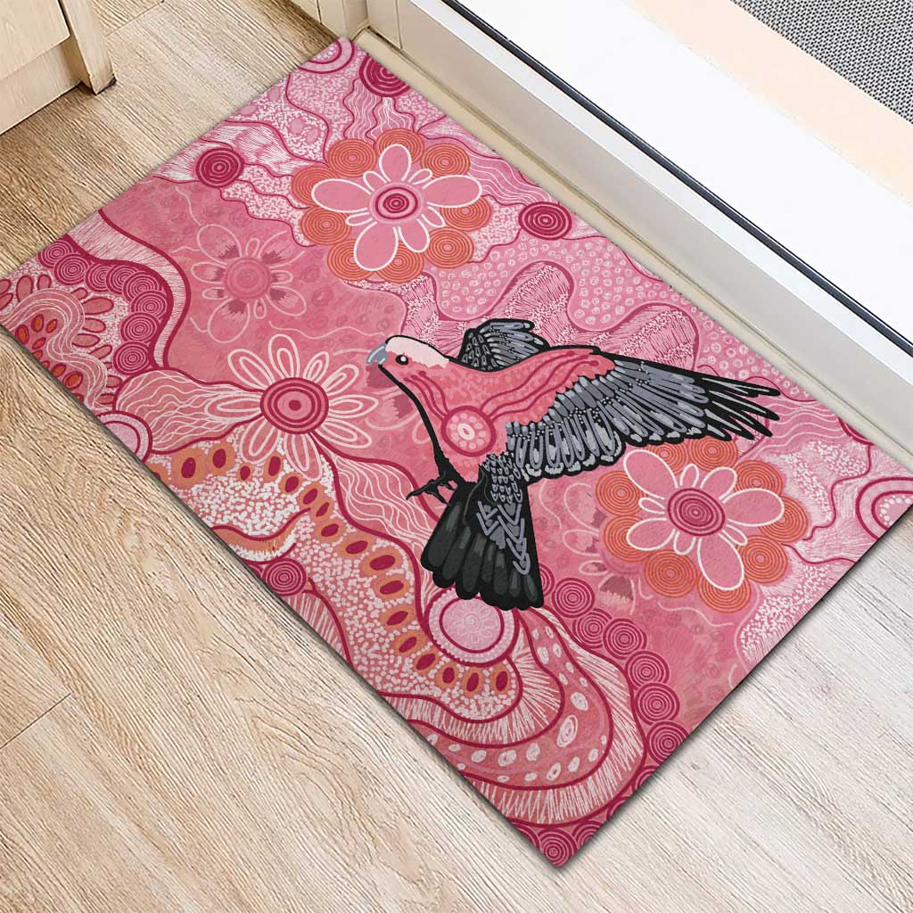 NAIDOC Week Aussie Indigenous Rubber Doormat Aboriginal Galah Bird Contemporary Art