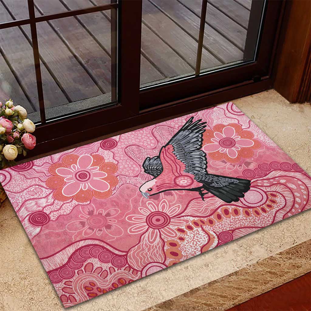 NAIDOC Week Aussie Indigenous Rubber Doormat Aboriginal Galah Bird Contemporary Art