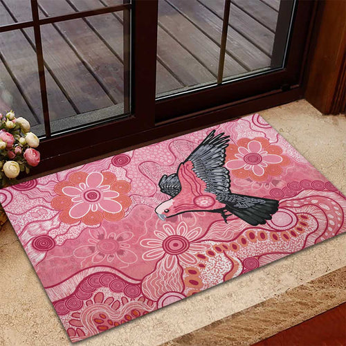 NAIDOC Week Aussie Indigenous Rubber Doormat Aboriginal Galah Bird Contemporary Art