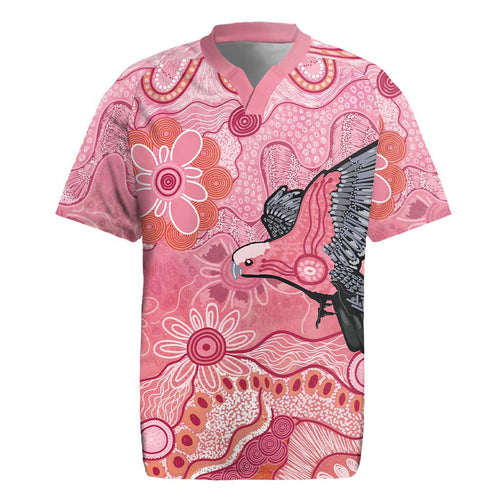 NAIDOC Week Aussie Indigenous Rugby Jersey Aboriginal Galah Bird Contemporary Art