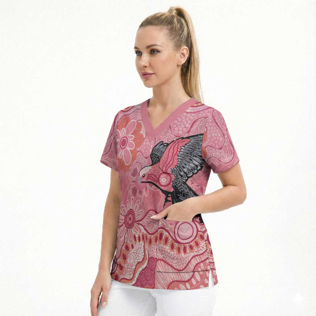 NAIDOC Week Aussie Indigenous Scrub Top Aboriginal Galah Bird Contemporary Art