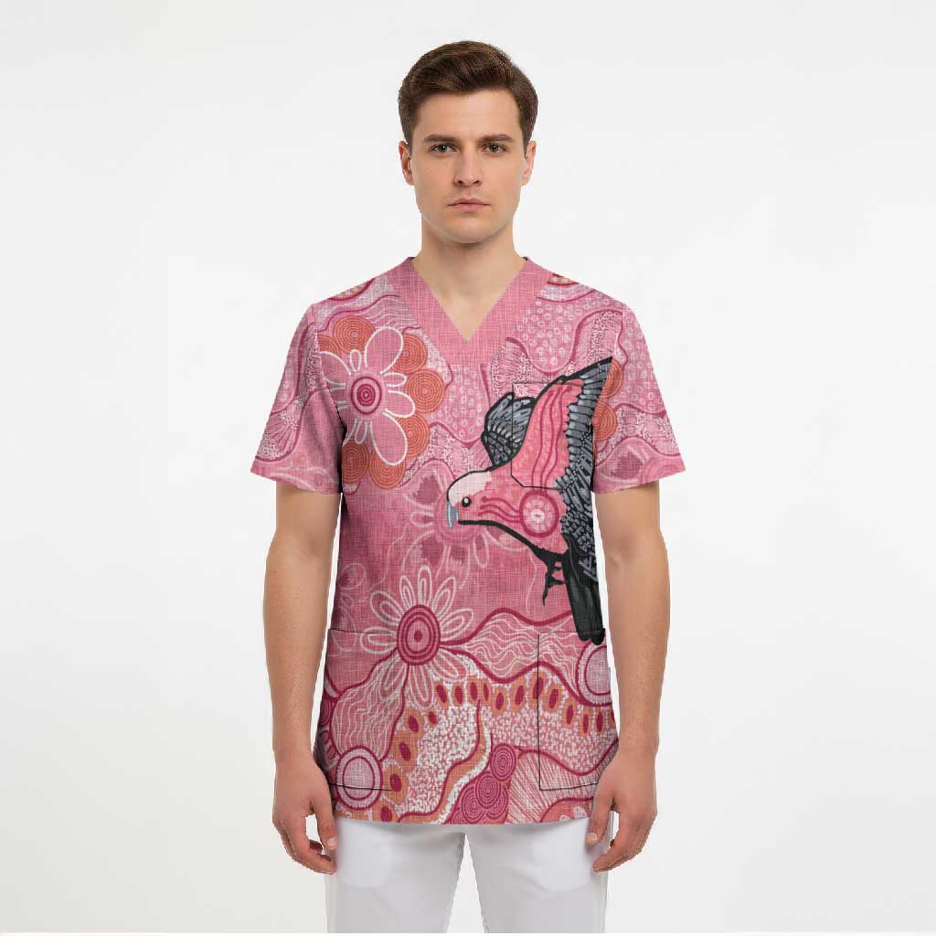 NAIDOC Week Aussie Indigenous Scrub Top Aboriginal Galah Bird Contemporary Art