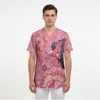 NAIDOC Week Aussie Indigenous Scrub Top Aboriginal Galah Bird Contemporary Art