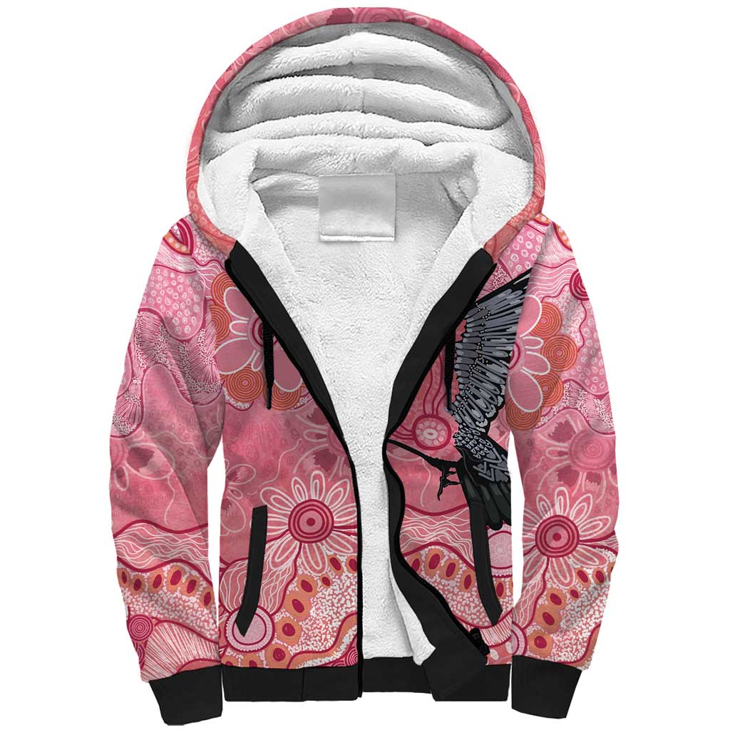 NAIDOC Week Aussie Indigenous Sherpa Hoodie Aboriginal Galah Bird Contemporary Art
