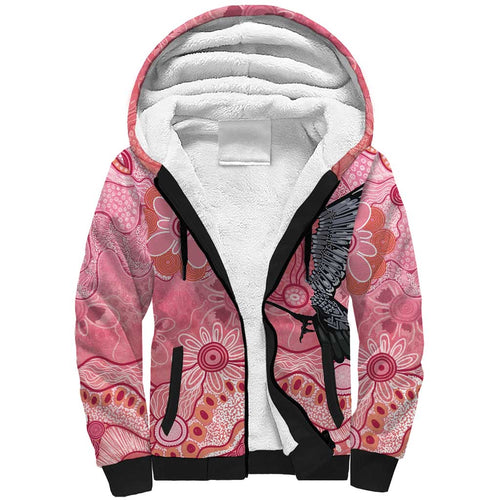 NAIDOC Week Aussie Indigenous Sherpa Hoodie Aboriginal Galah Bird Contemporary Art